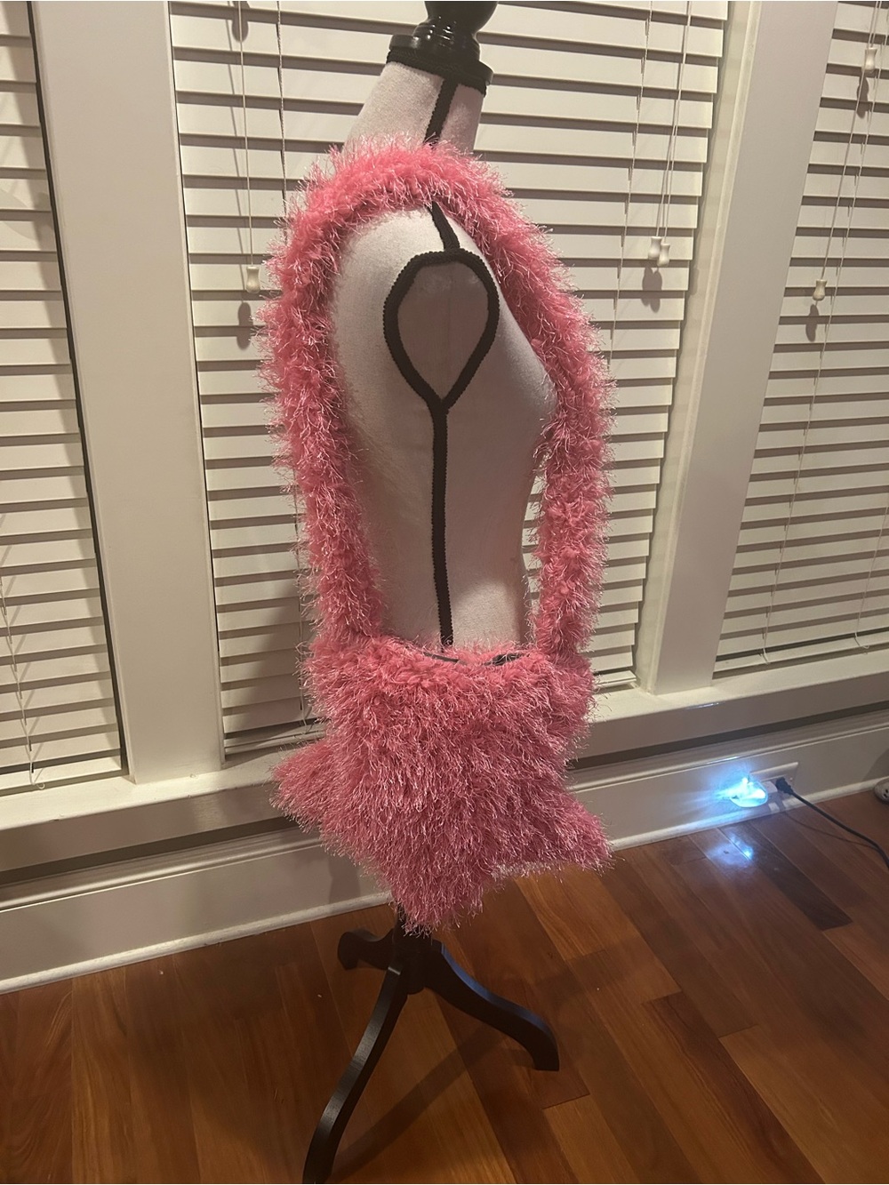 Pink Fuzzy Crossbody Bag - Soft Fluffy Shoulder Purse